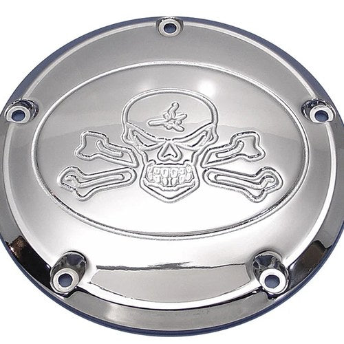 V-Twin 42-1057 Skull For Derby Cover In Chrome