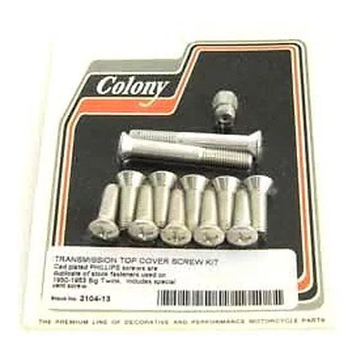 Colony 2104-13 Transmission Top Cover Screw Kit - Cadmium Phillips Oval Type