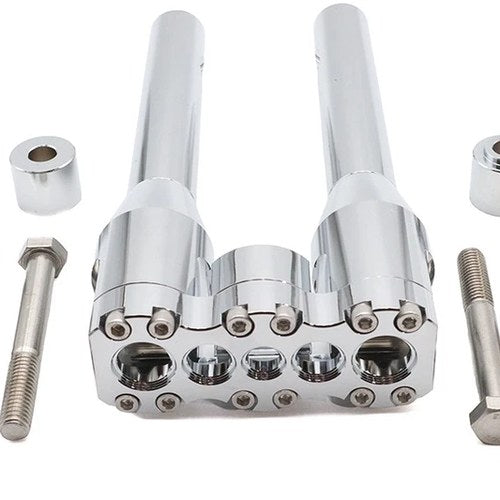 Wyatt Gatling 10 inch Baron Style Riser Set Chrome for Harley-Davidson