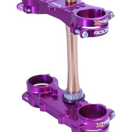 XTrig Rocs Tech Triple Clamp for Yamaha YZ 125 06+ - Purple, 25mm Offset