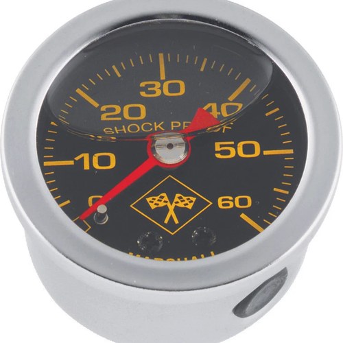 Bikers Choice For 0-60 Psi Oil Pressure Gauge With Stainless Bezel And Liquid