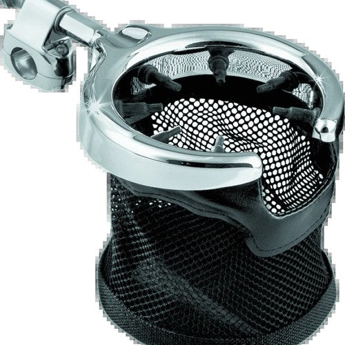 Kuryakyn For Universal Passenger Drink Holder With Basket, Black/Chrome