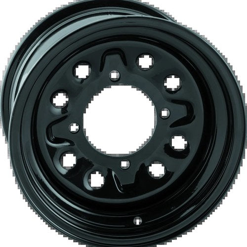 QuadBoss Steely Wheel 12x7 Black For 4+3 4x137 Powersports Wheel