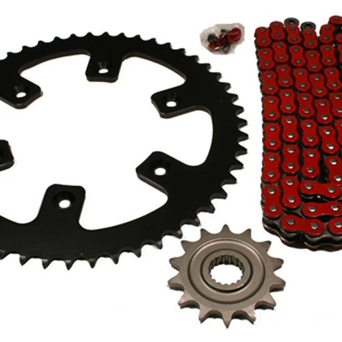 Honda CR500R, 1988 1989 1990 1991, Red O-Ring Chain & Sprocket Set; CR500/CR 500