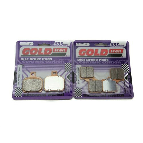 Goldfren S33 Brake Pads Front & Rear For Derbi Mulhacen 659 2006-2008
