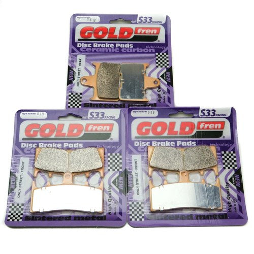 Goldfren S33 Brake Pads Front & Rear For Suzuki Gsx 1400 2001-2007