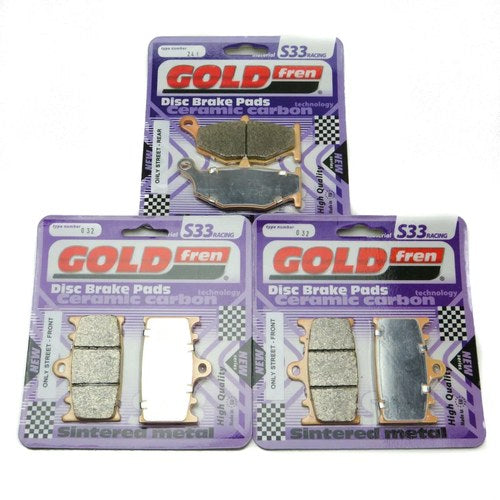 Goldfren S33 Brake Pads Front & Rear For Suzuki Gsr 600 K6/K7/K8 2006-2008