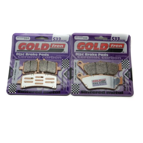 Goldfren S33 Brake Pads Front & Rear For Ducati Diavel Diesel 1262cc 2017-2018