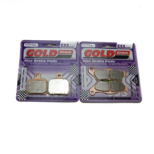 Goldfren S33 Brake Pads Front & Rear For Yamaha YP 125 Majesty 2004-2009