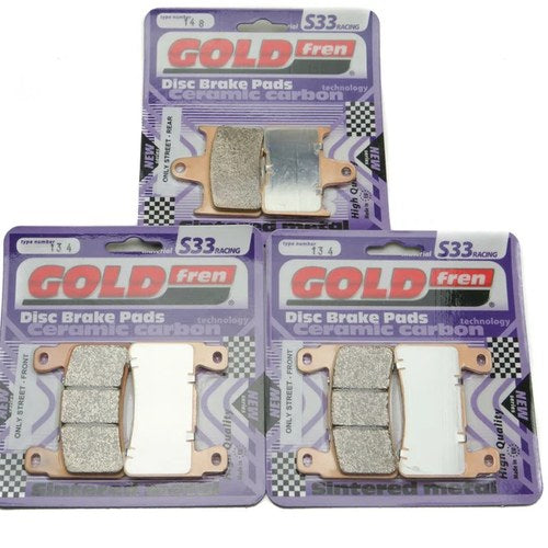 Goldfren S33 Brake Pads Front & Rear For Honda CB 400 Superfour NC39 1999-2003