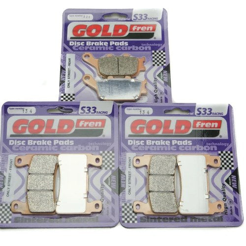 Goldfren S33 Brake Pads Front & Rear For Honda CB 1300 A Superfour ABS 2005-2009