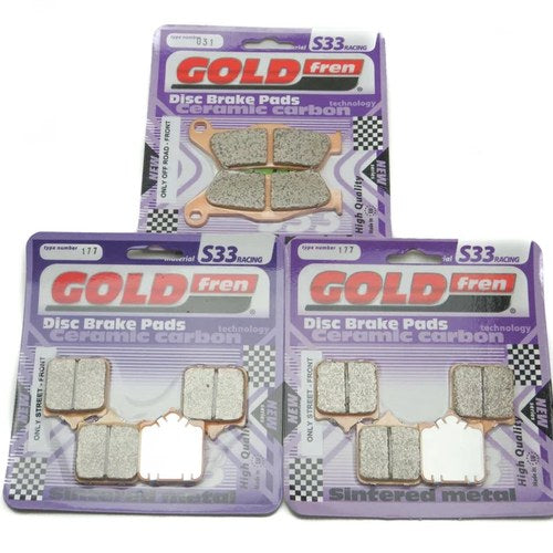 Goldfren S33 Brake Pads Front & Rear For Ktm 950 Supermoto 2005-2007
