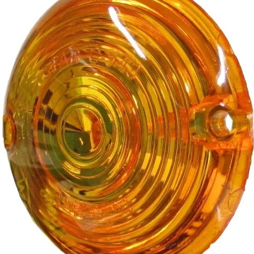 Indicator Lens Harley Davidson Round (Amber) 76mm OD, 65mm Ctrs