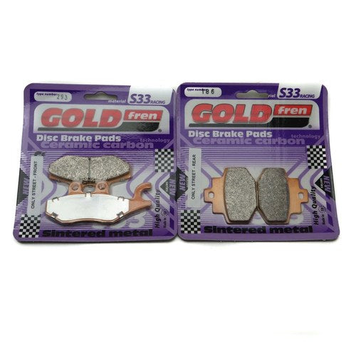 Goldfren S33 Brake Pads Front & Rear For Piaggio Super Hexagon Gtx 125 180 2000