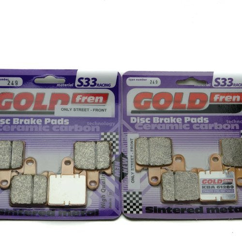 Goldfren S33 Brake Pads Front For Kawasaki ZX-6R ZX 600 599cc 2009-2016