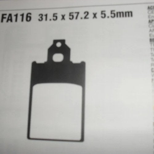 Ebc FA 116 Motorcycle Brake Pads Limited Stock