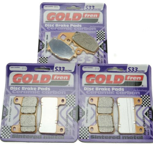 Goldfren S33 Brake Pads Front & Rear For Kawasaki Z 1000 (ZR 1000 D) 2010-2015