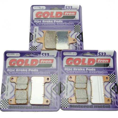 Goldfren S33 Brake Pads Front & Rear For Suzuki Gsxr 1000 K5/K6 2005-2006