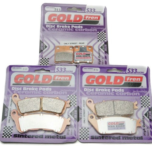 Goldfren S33 Brake Pads Front & Rear For Honda SW-T 400 Fjs 400 A9/AB 2009-2014