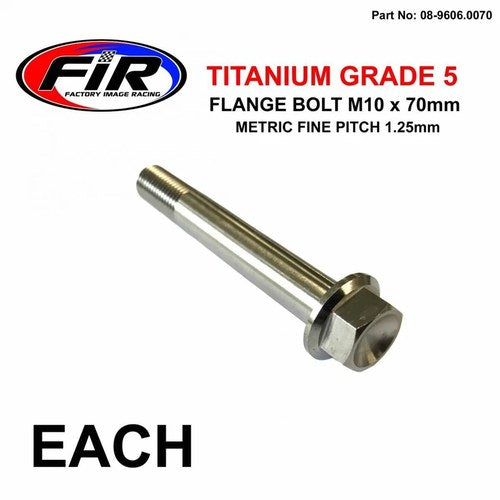 Titanium GR5 Bolt M10 x 70mm Each, Metric Fine 1.25mm / Grade 5