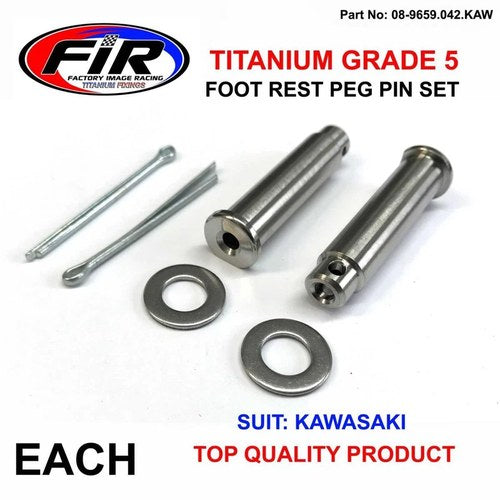 Titanium GR5 Peg Pin Set Kawasaki, 92043-0074 / 42.00mm / Foot Peg, 92040-31372