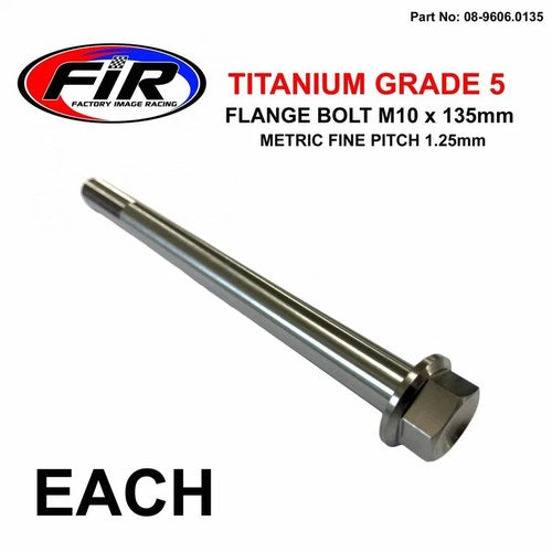 Titanium GR5 Bolt M10 x 135mm Each, Metric Fine 1.25mm / Grade 5