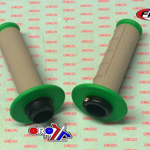 Lock ON Grips Half Waffle, Soft GREY/GREEN, MX-08752GN, Odi Style, Fir -