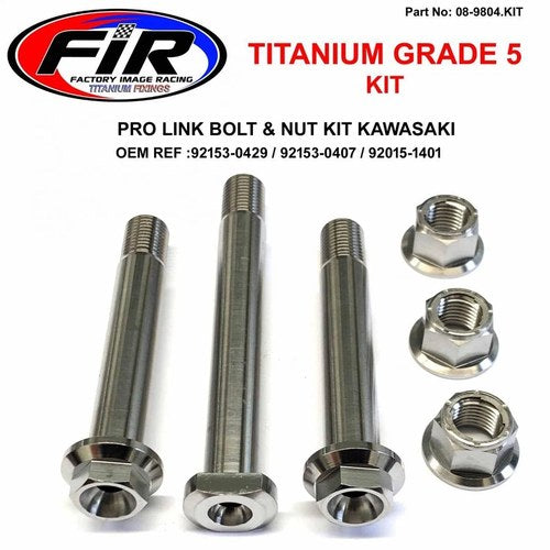 Link Bolt KX125 250 06 2008, 92153-0429 / 92153-0407 / 92015-1401, Titanium Fir
