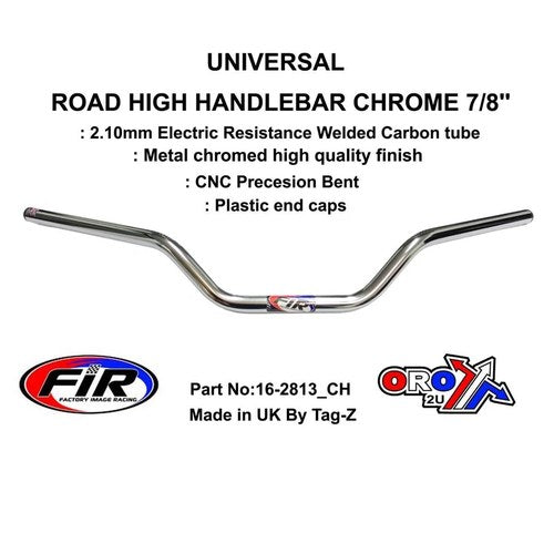 Road Medium Handlebar 7/8'', Metal Chrome Plated Finish, Ren Ref : 755-01