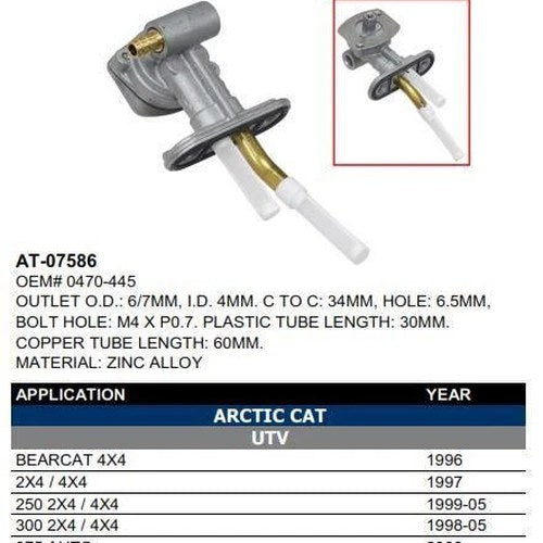 Fuel Tap Arctic Cat 250-500 96-05, Fir AT-07586, 0470-445