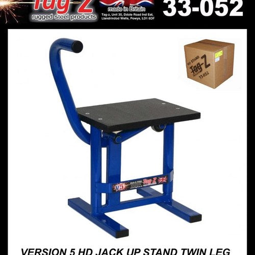 HD JACK-UP-STAND Twin Leg, Large Blue Stand 440mm High