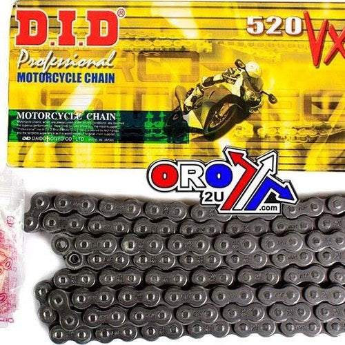 Did Chain 520VX2 X-RING 74L, DID520VX074, Black Chain Links, DID520VX2074