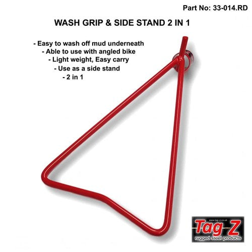 Wash Grip & Side Stand 2 IN 1, Triangle & Grip Stand - Red