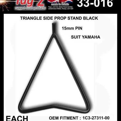 Triangle Side Prop Stand Black, Yamaha For 15mm OR Bigger Rear Spindles