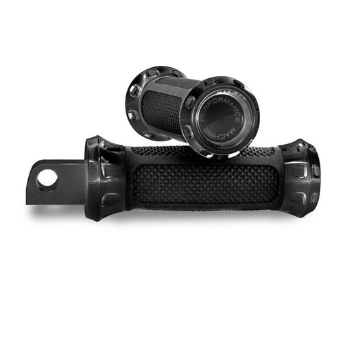 Performance Machine Footpegs Overdrive For Passenger - Black Ano