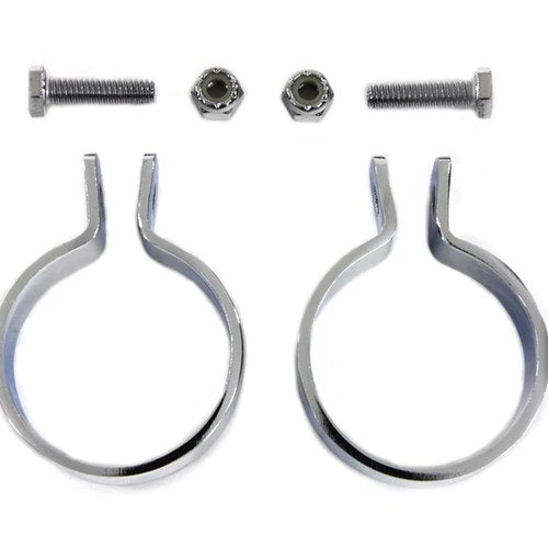 Chrome 1-7/8 inch Muffler End Clamp Set for Harley-Davidson