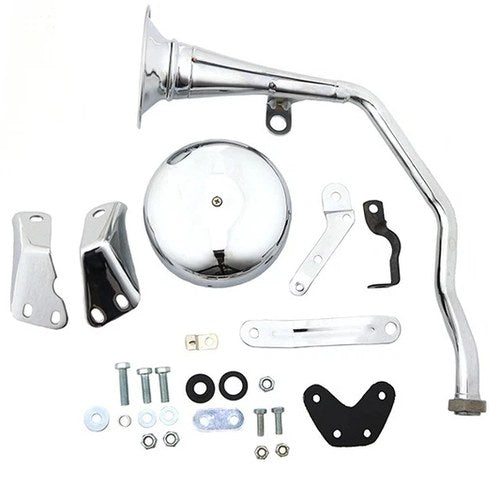 Trumpet Style 6 Volt Chrome Horn Kit for Harley-Davidson