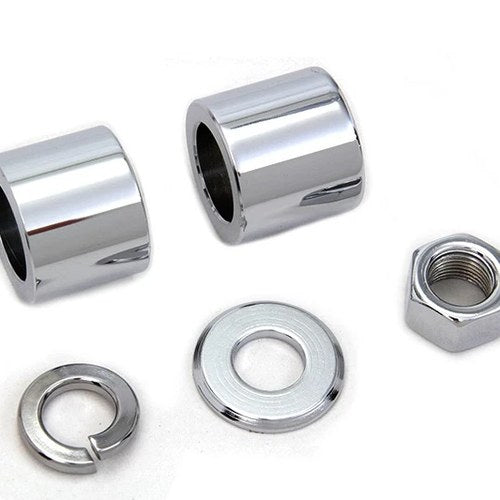Front Axle Spacer Kit Smooth Style Chrome for Harley-Davidson