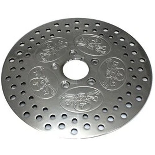 11-1/2 inch Front Brake Disc Skull Design Polished for Harley-Davidson