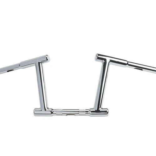 10 inch Z-Bar Racing Handlebar with Indents Chrome for Harley-Davidson