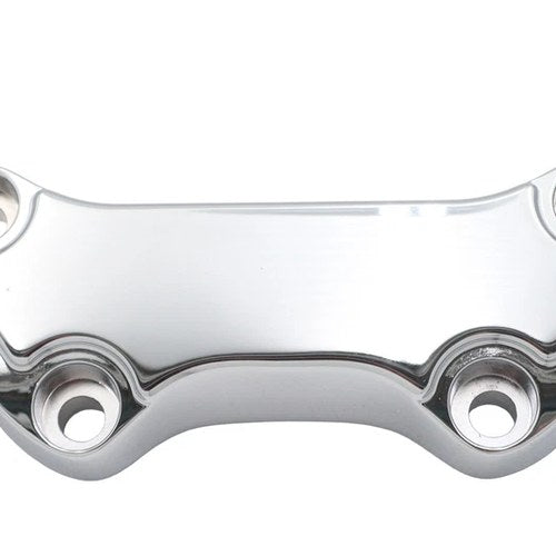 Chrome Smooth Handlebar Clamp Cover with Skirt for Harley-Davidson