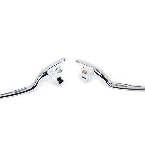 M8 Chrome 3-Slot Hand Lever Set with Pin for Harley-Davidson