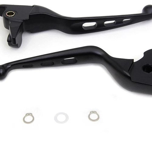 Black Drilled Hand Lever Set for Harley-Davidson