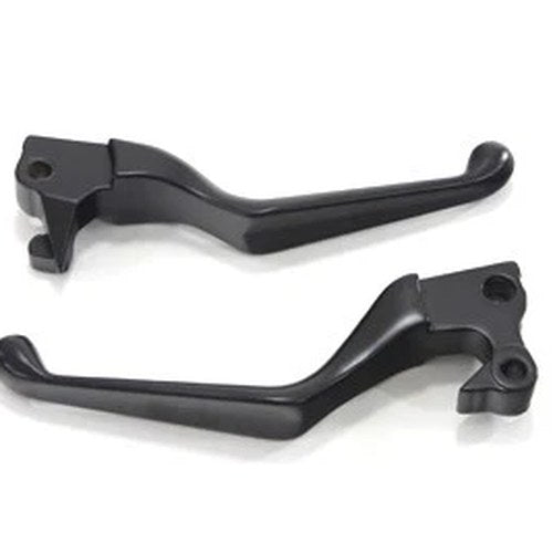 Black V-Cut Hand Lever Set for Harley-Davidson