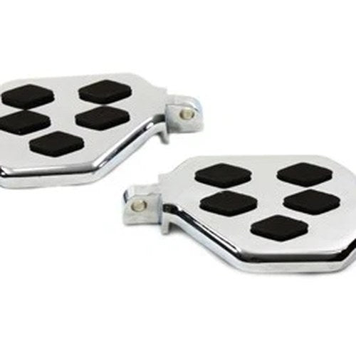 Chrome Mini Footboard Set with Diamond Design for Harley-Davidson