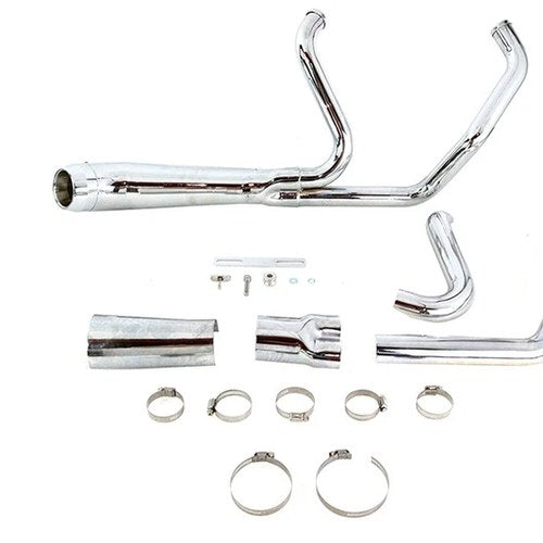 Cyclone 1-3/4 inch 2 into 1 Exhaust Header Set Chrome for Harley-Davidson
