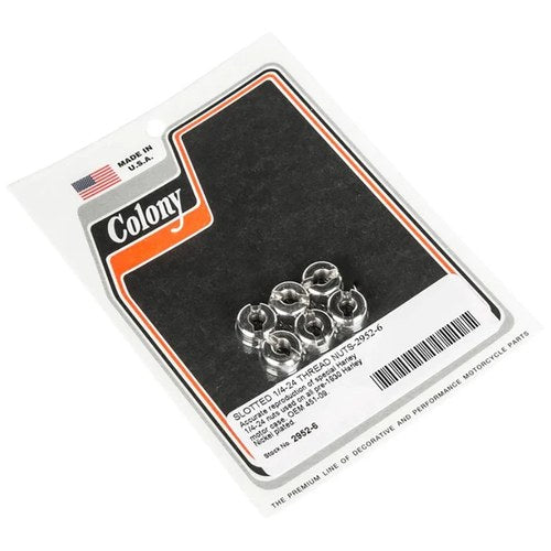 Slotted 1/4 inch- 24 Thread Nut for Harley-Davidson
