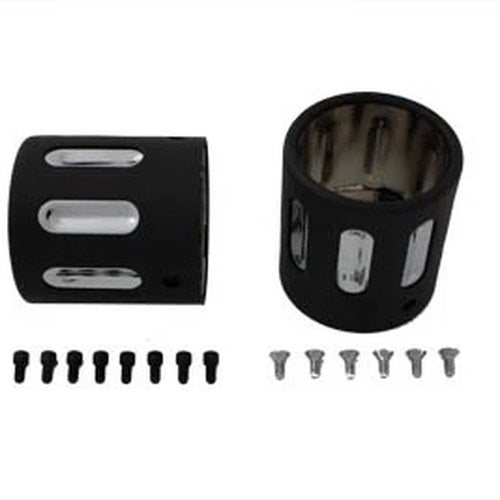 Black Revolver Tip Set For 4 inch Muffler for Harley-Davidson