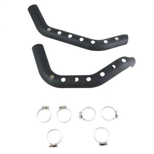 Drilled Heat Shield Set Black for Harley-Davidson