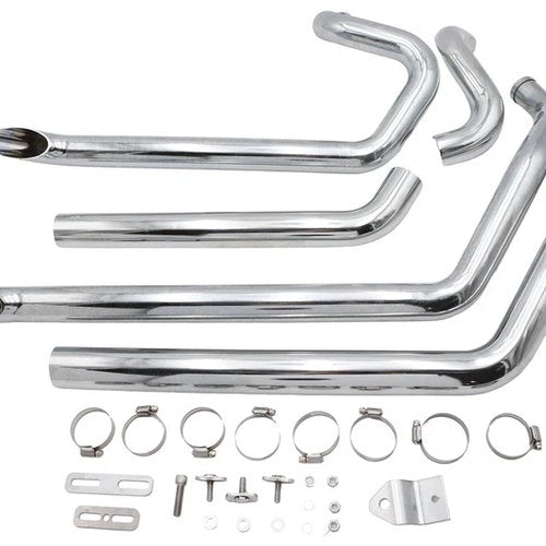 Wyatt Gatling Fxst Street Fighter Drag Pipe Set Chrome for Harley-Davidson